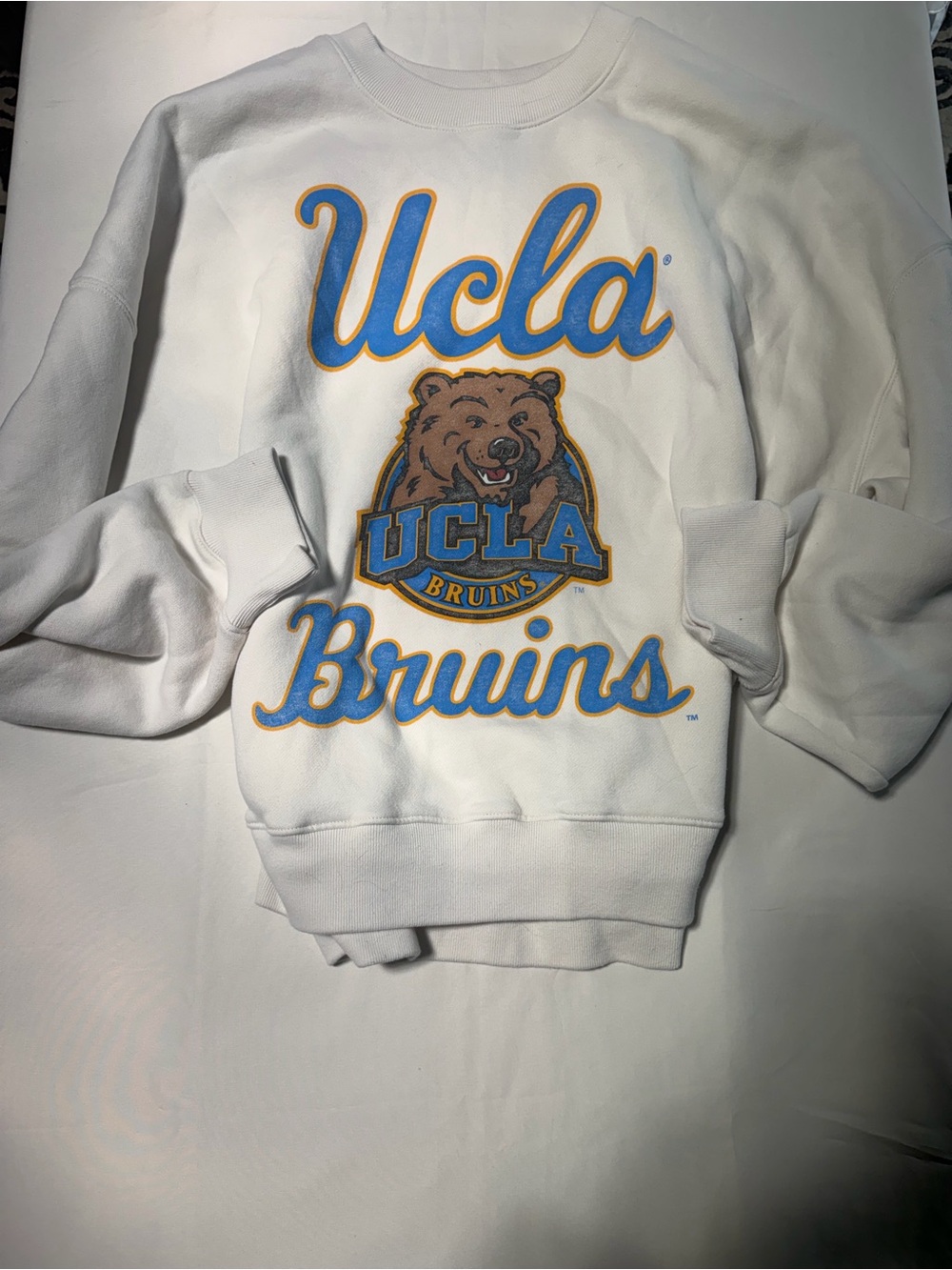 Hollister White Kids Sweatshirt with Blue and Gold UCLA Bruins Logo